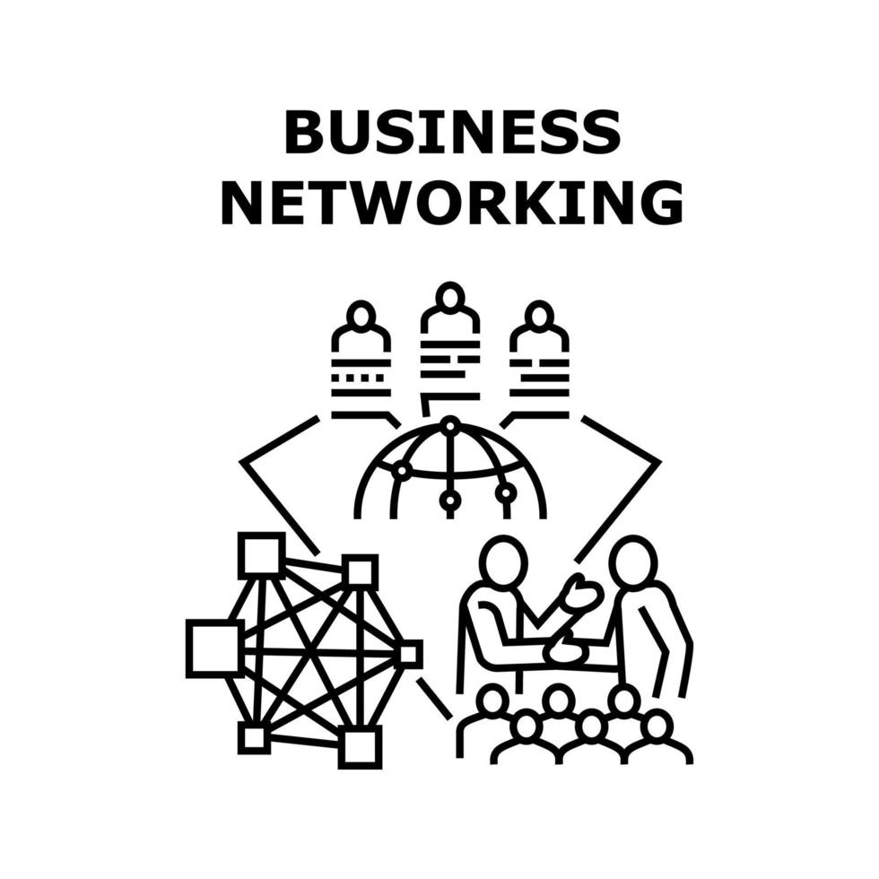 color de concepto de vector de externalización de redes de negocios