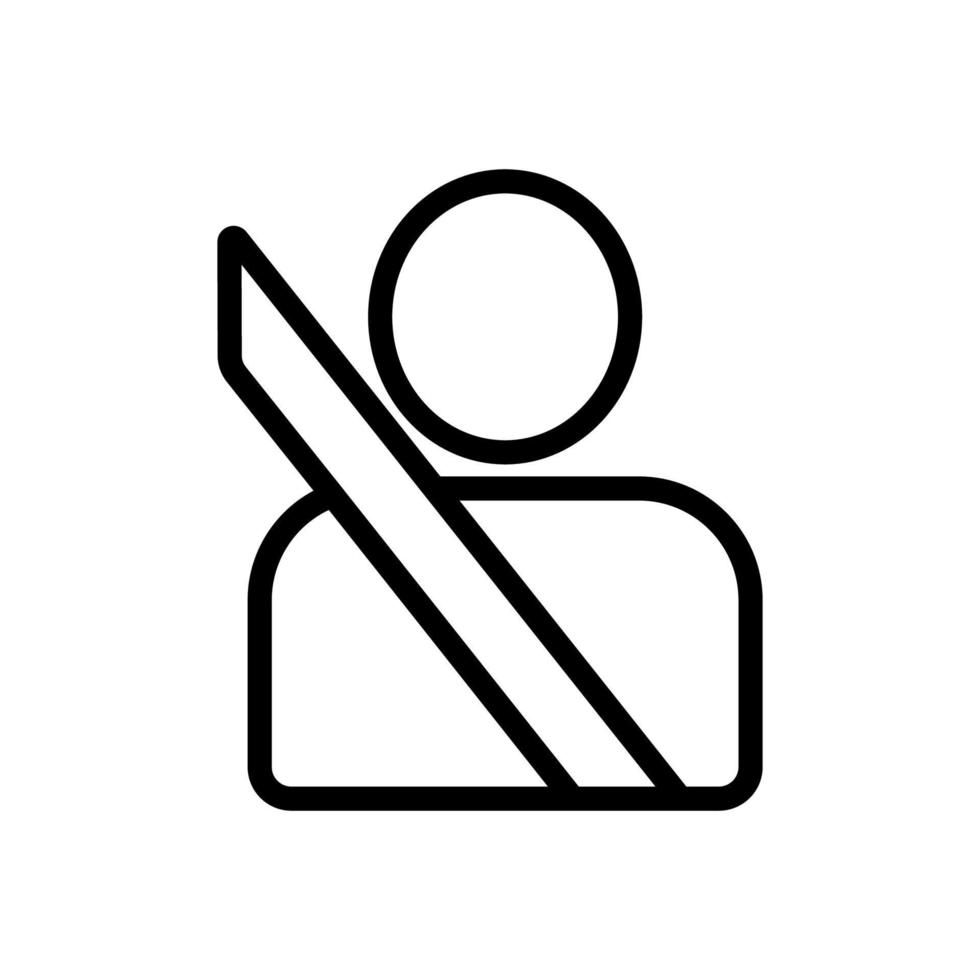 vector de icono de cinturón de seguridad. ilustración de símbolo de contorno aislado