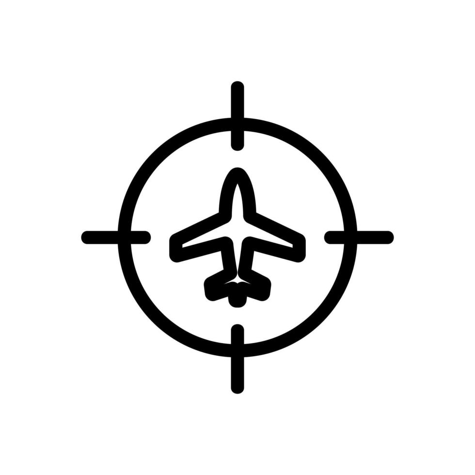 Plane sight icon vector. Isolated contour symbol illustration vector