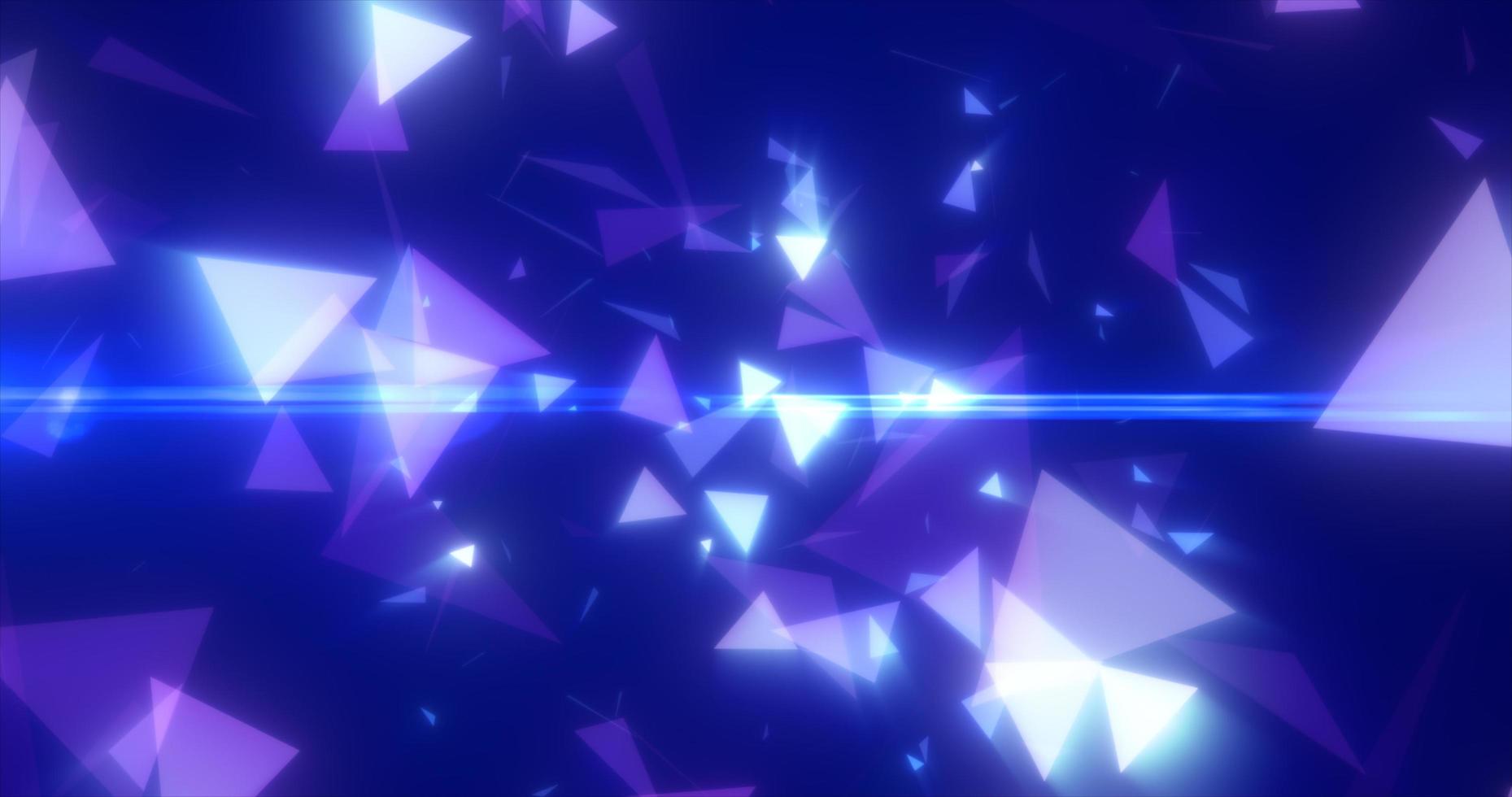 Abstract triangular fragments blue bright glowing, magical energy abstract background photo