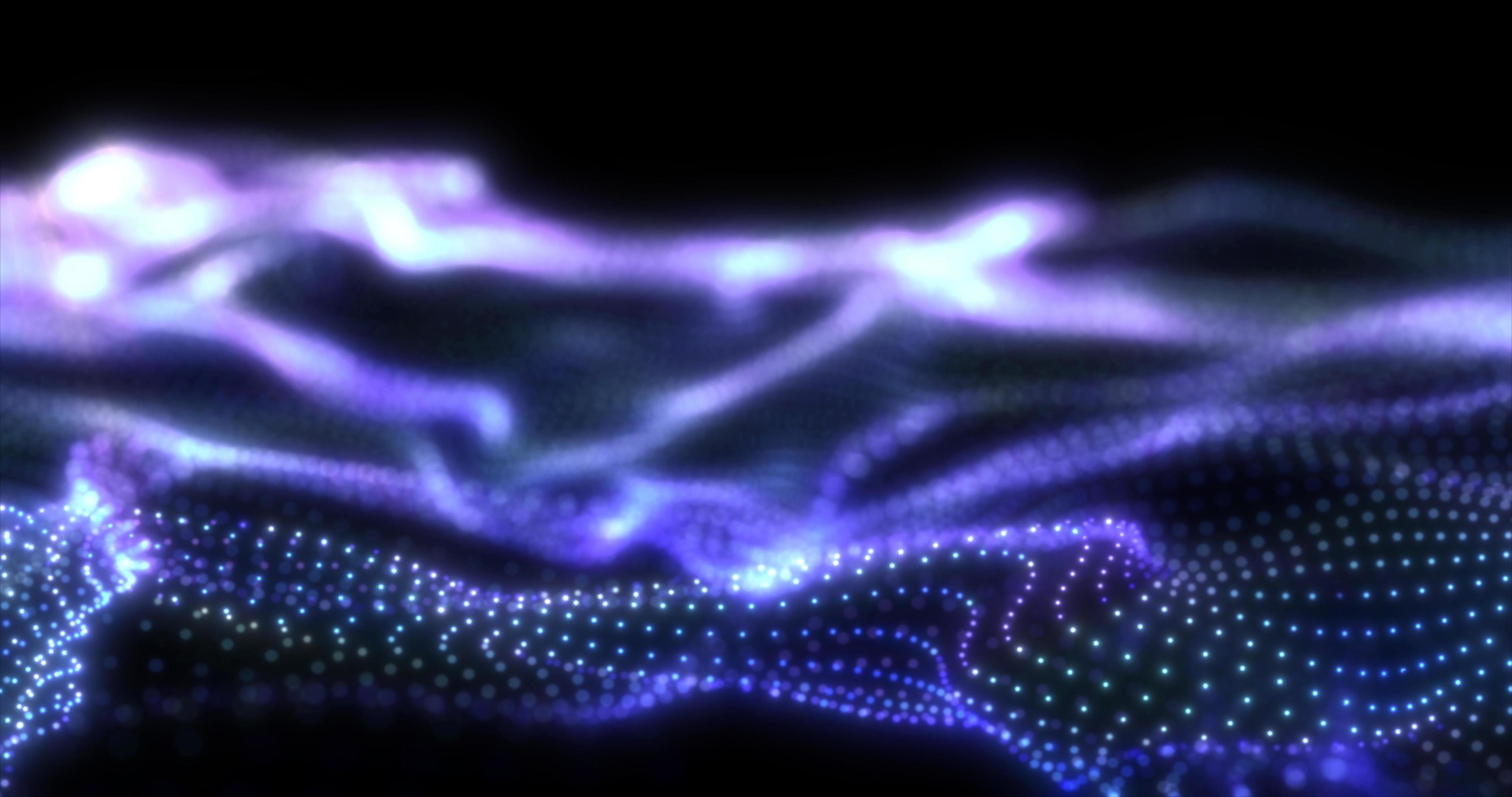 Abstract blue futuristic waves from a grid of particles lines glowing  bright shiny neon digital magical energy on a dark background. Abstract  background 18776433 Stock Photo at Vecteezy