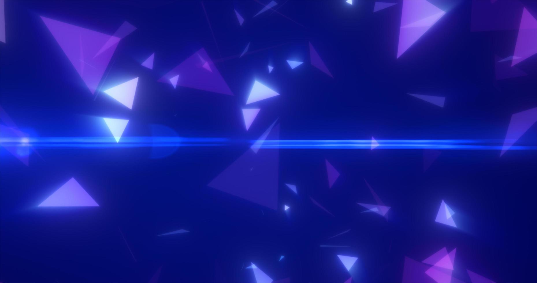 Abstract triangular fragments blue bright glowing, magical energy abstract background photo