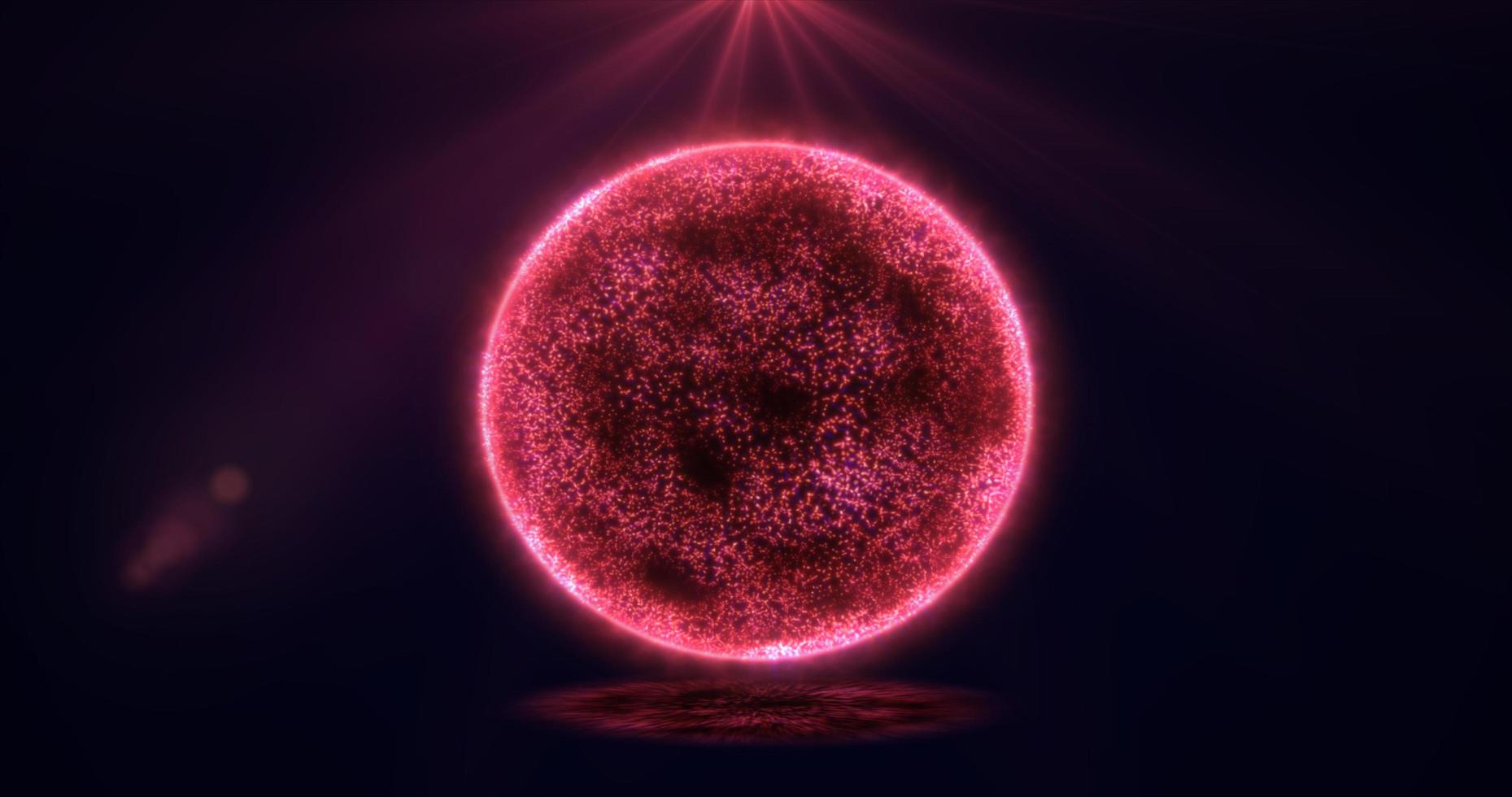 Abstract energy sphere round planet star futuristic cosmic red beautiful glowing magic on black background. Abstract background photo