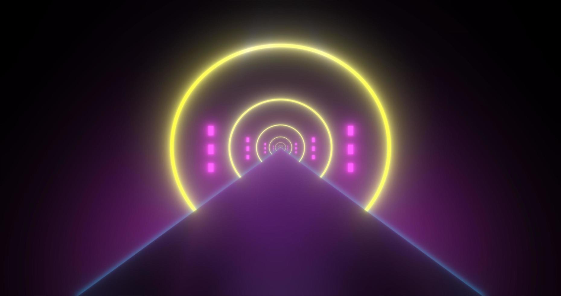 Abstract glowing neon retro tunnel round bright shiny multicolored beautiful. Abstract background photo