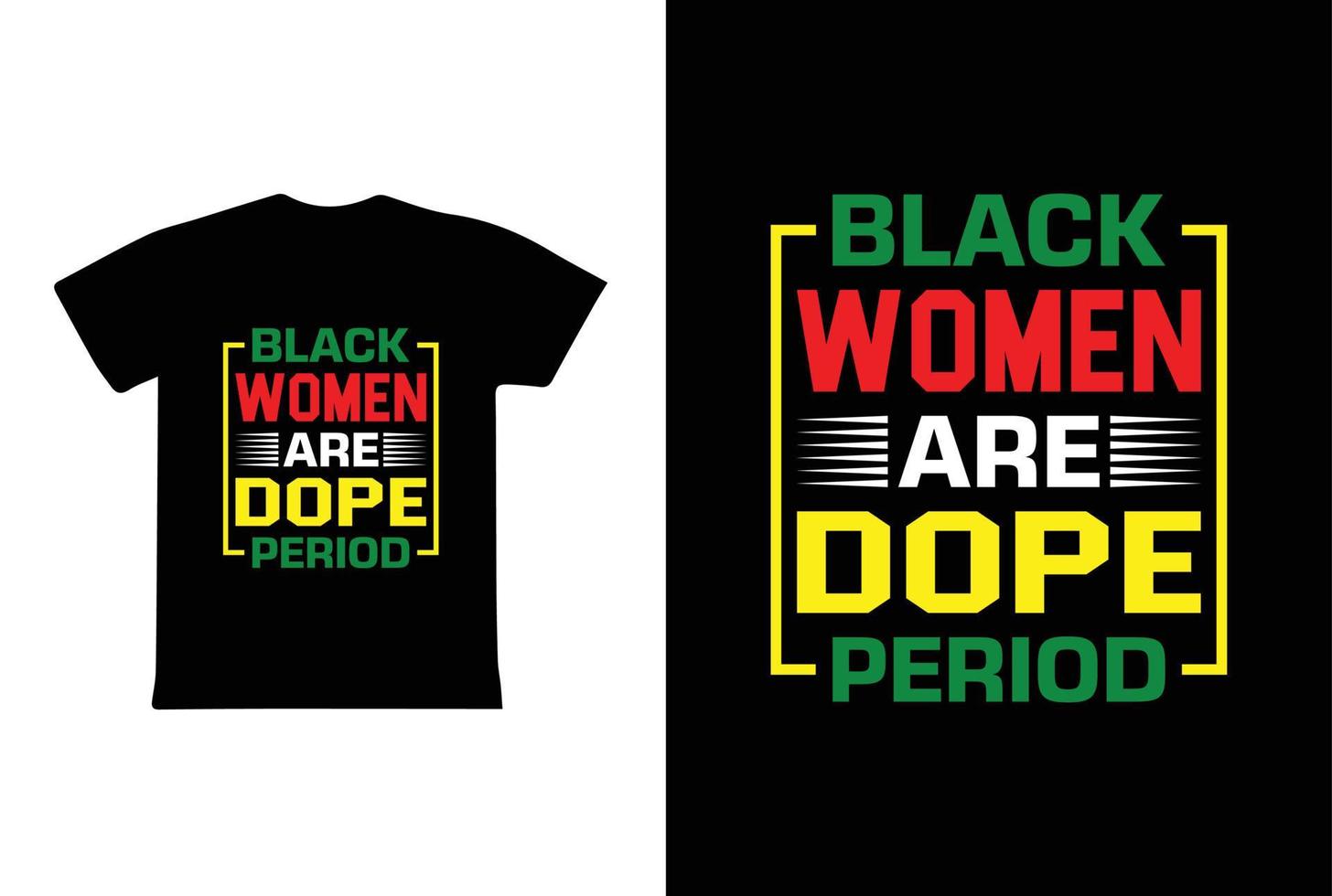 Black Women Are Dope Period. Women's day 8 march t-shirt design template vector