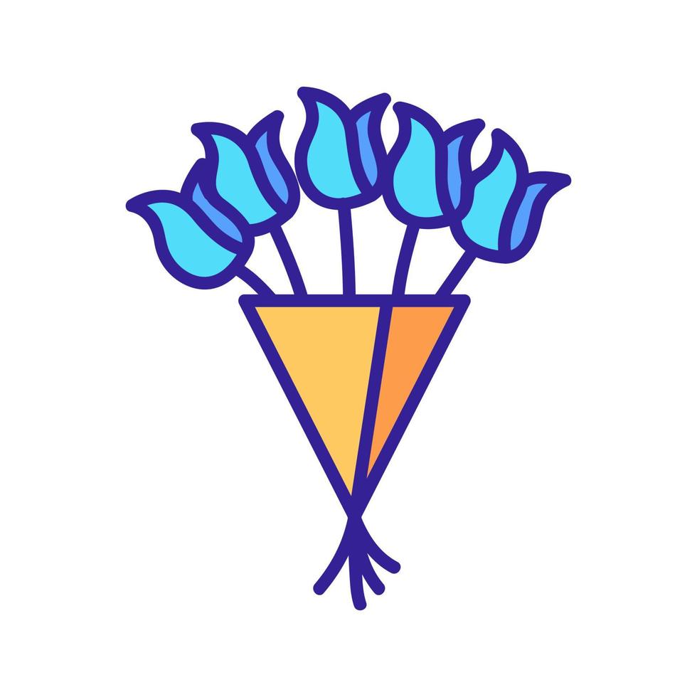 bouquet of tulips icon vector. Isolated contour symbol illustration vector