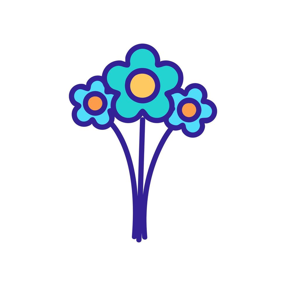 vector de icono de tres flores. ilustración de símbolo de contorno aislado