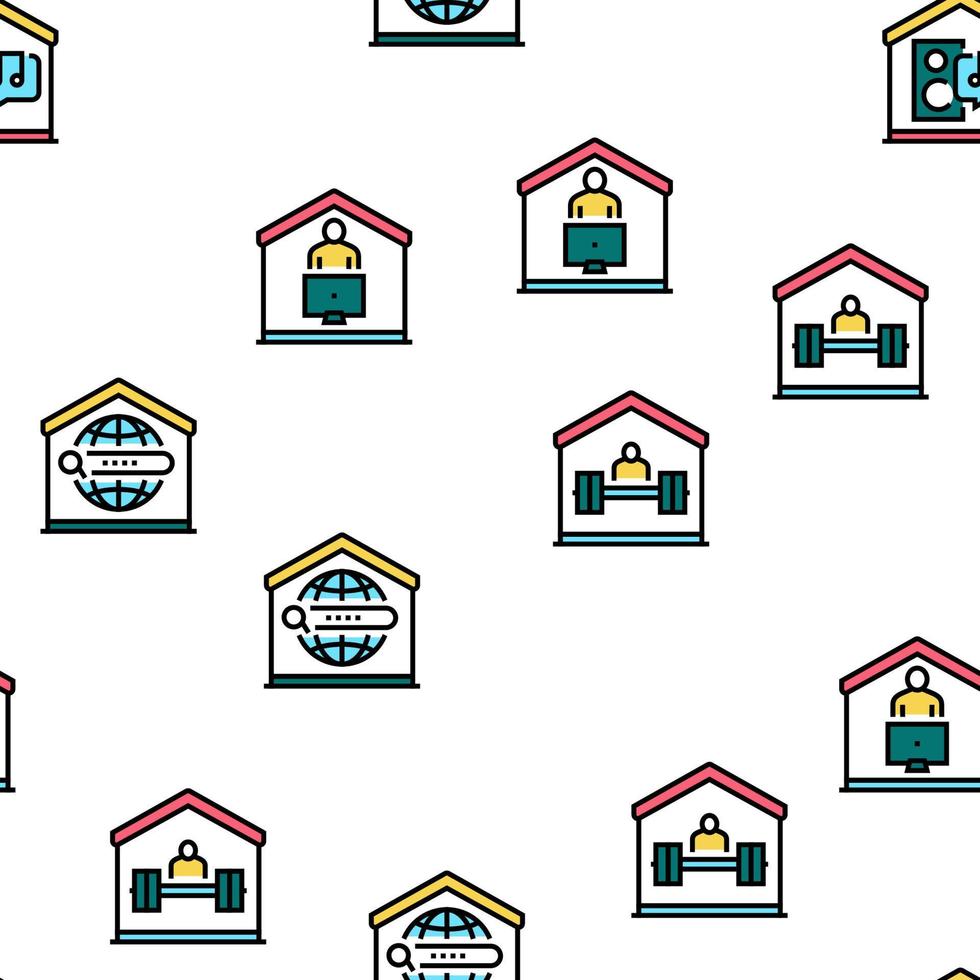 Home Training Course Vector Seamless Pattern