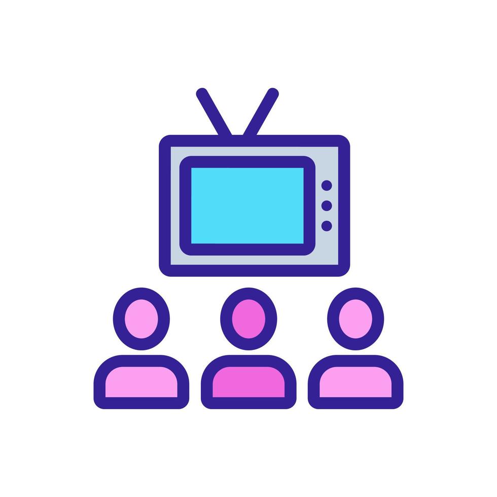 TV, audience icon vector. Isolated contour symbol illustration vector