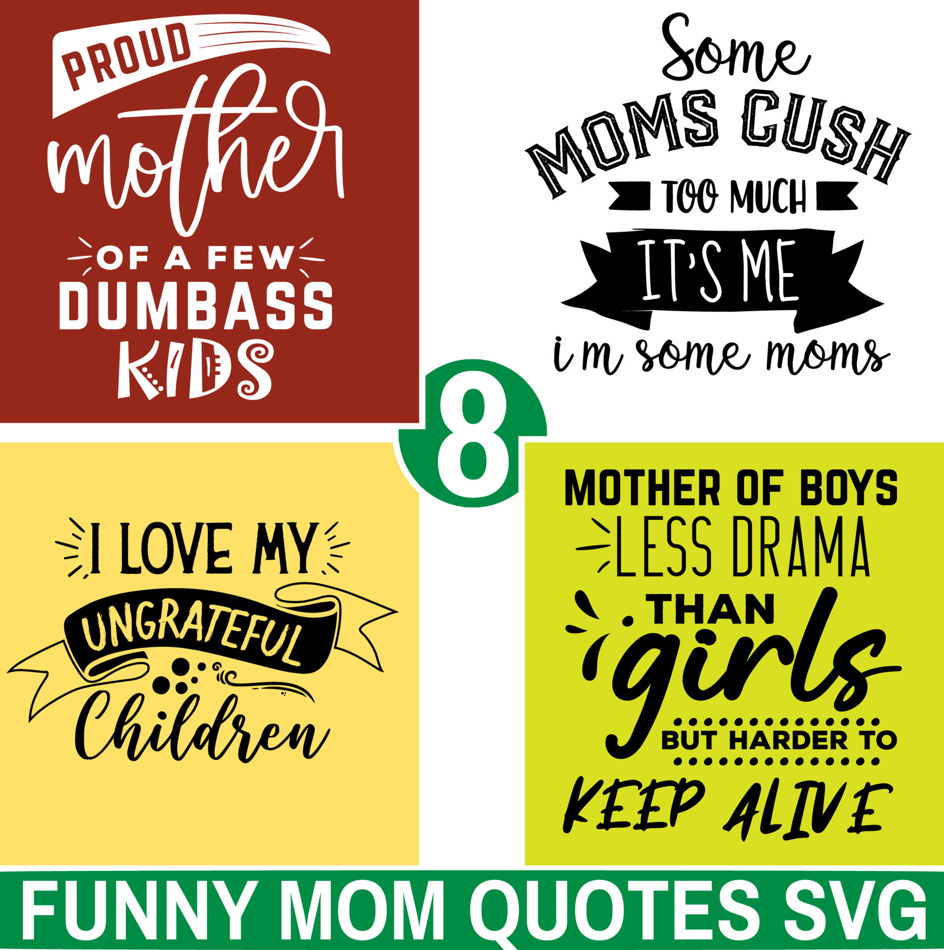 SVG Vector Graphic Collection Funny mom Quotes and Drawings - Ideal for  Greeting Cards, Tote Bags, and More 18776761 Vector Art at Vecteezy
