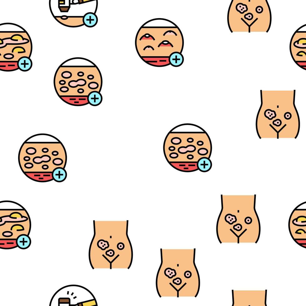 Dermatology Problem Collection Icons Set Vector