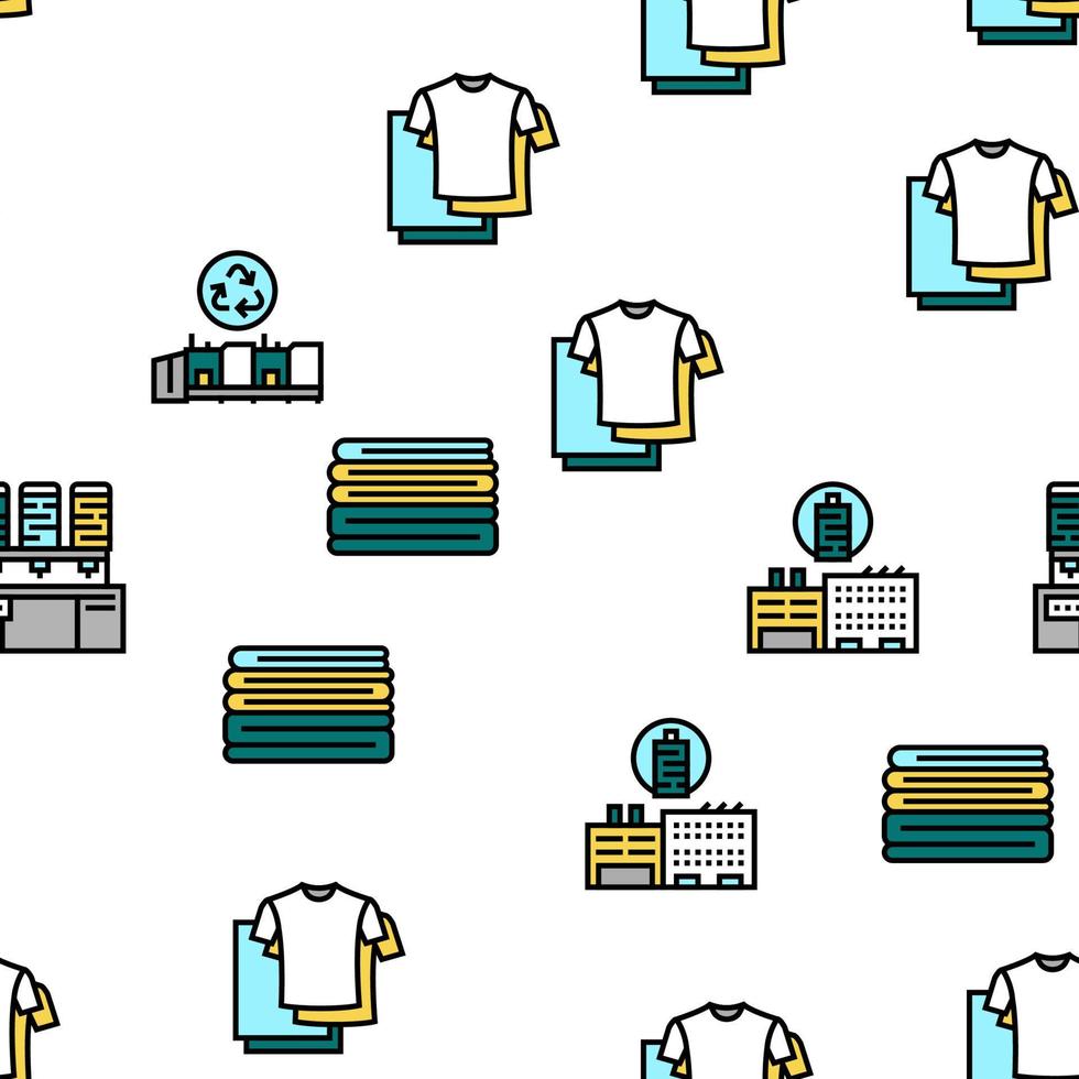 Textile Production Collection Icons Set Vector