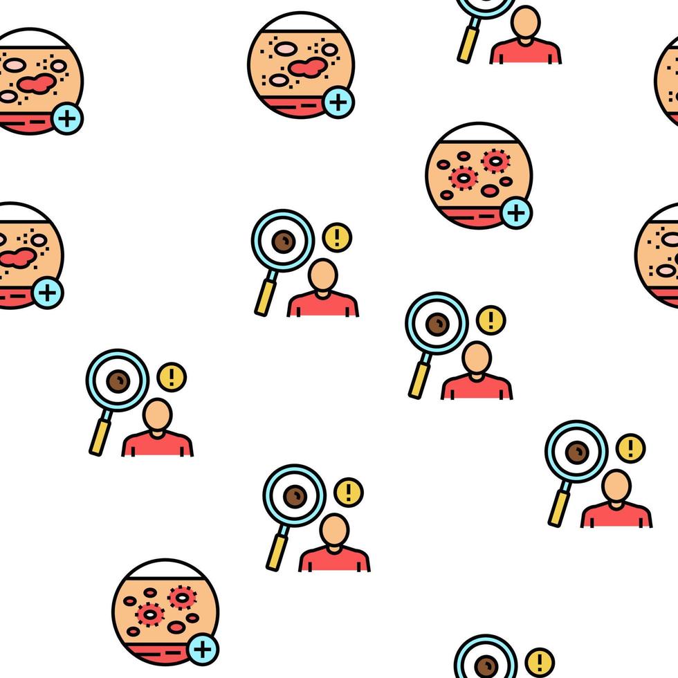 Dermatology Problem Collection Icons Set Vector