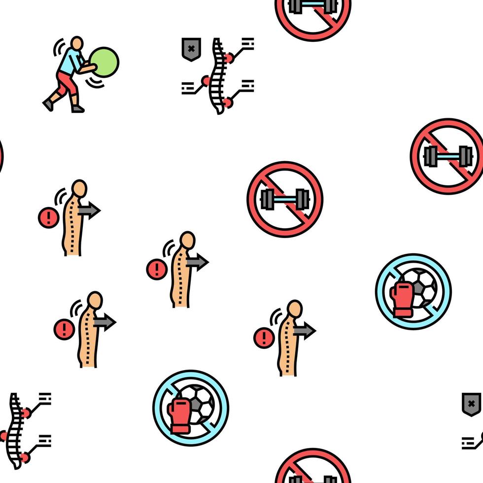 Scoliosis Disease Collection Icons Set Vector