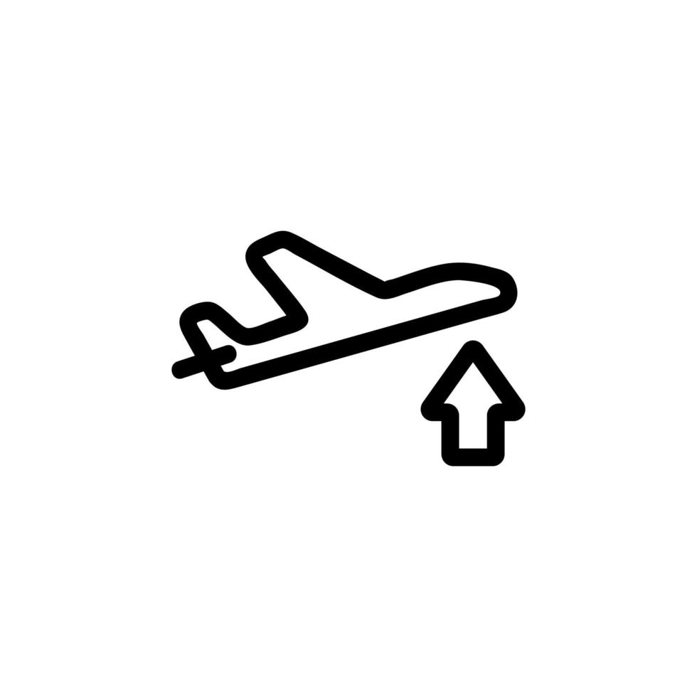 The take-off of the plane is an icon vector. Isolated contour symbol illustration vector