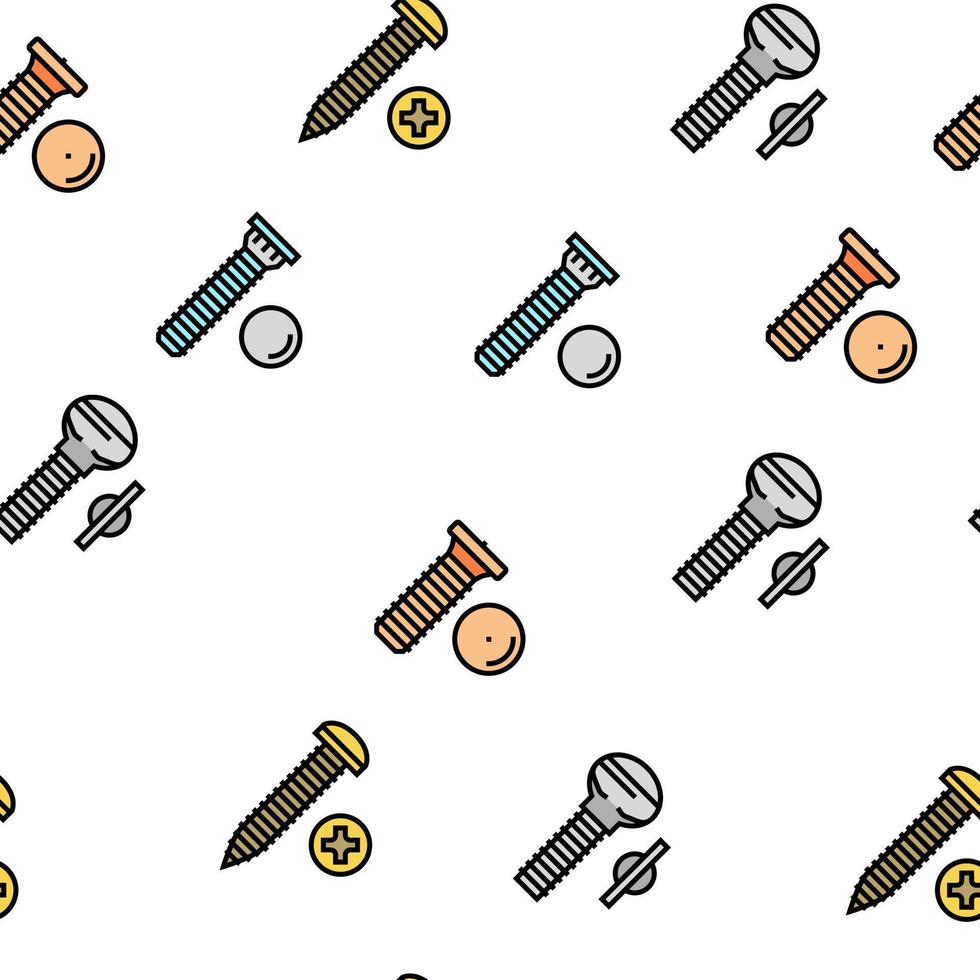 Screw And Bolt Building Accessory Vector Seamless Pattern