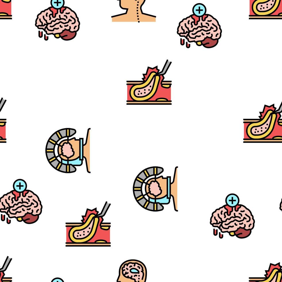 Neurosurgery Medical Treatment Vector Seamless Pattern