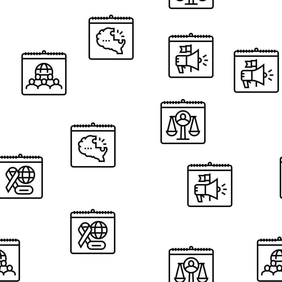 World Holidays Event Vector Seamless Pattern