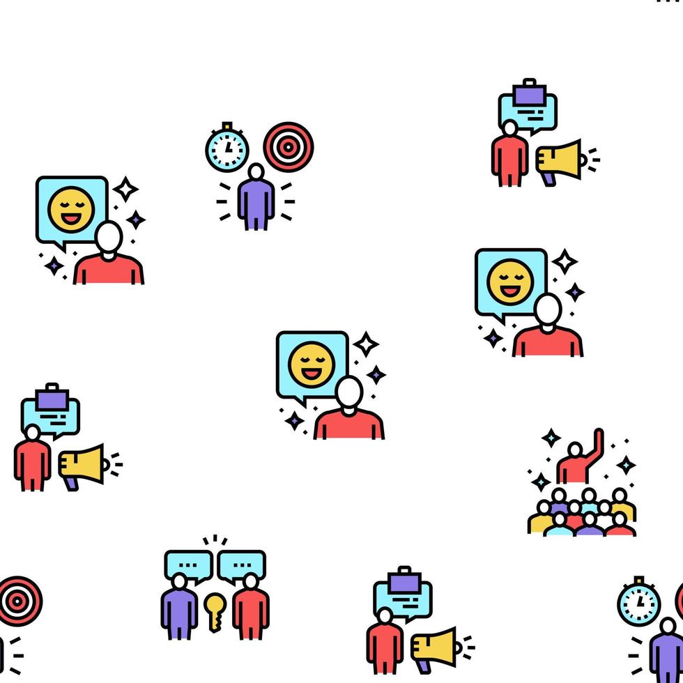 Soft Skills People Vector Seamless Pattern