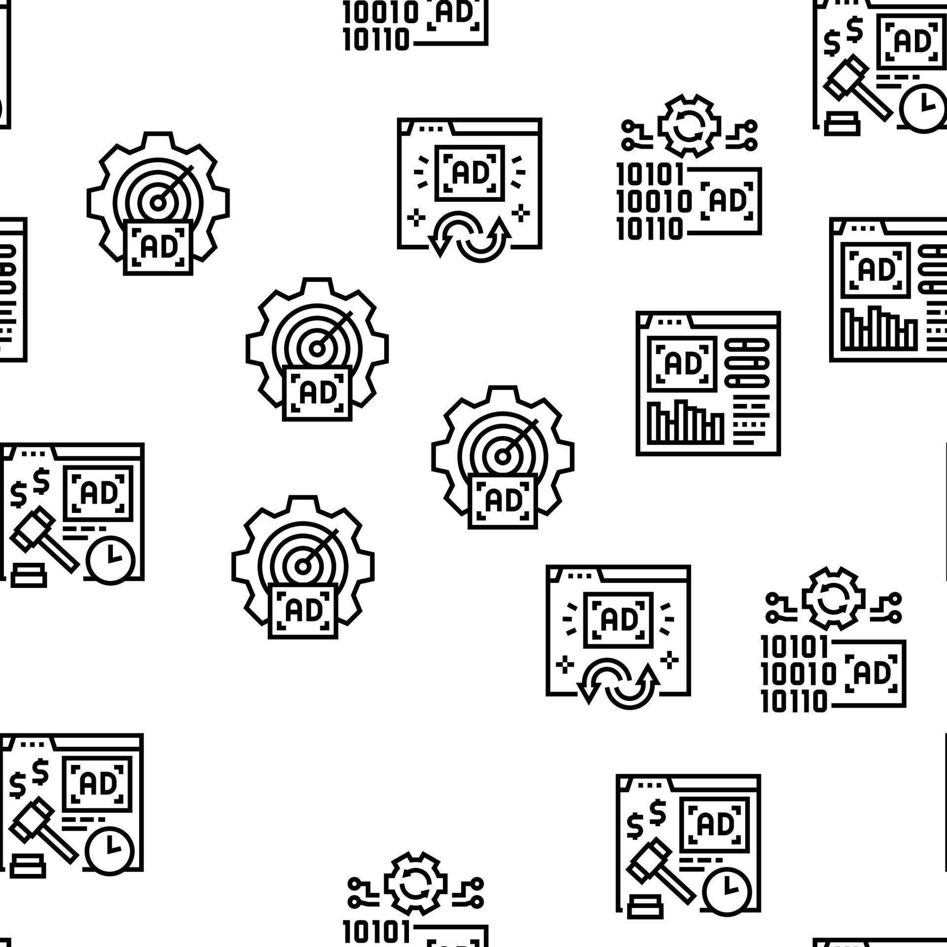 Programmatic Advertising Service Vector Seamless Pattern 18777310 ...