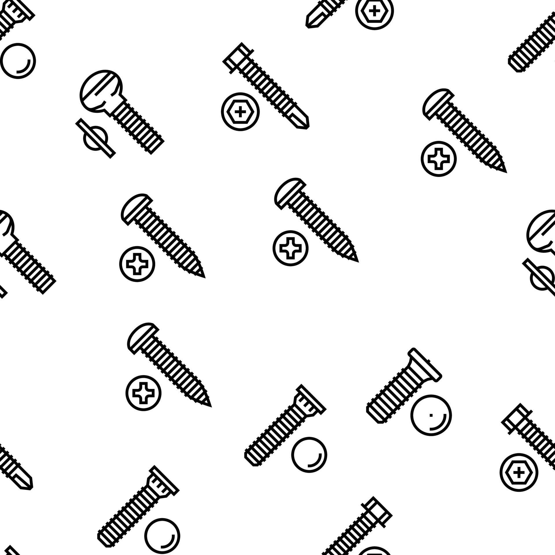 Screw And Bolt Building Accessory Vector Seamless Pattern 18777315