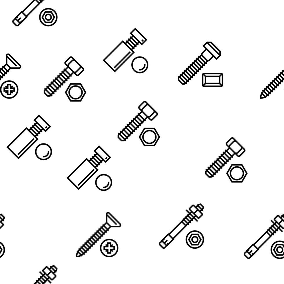 Screw And Bolt Building Accessory Vector Seamless Pattern