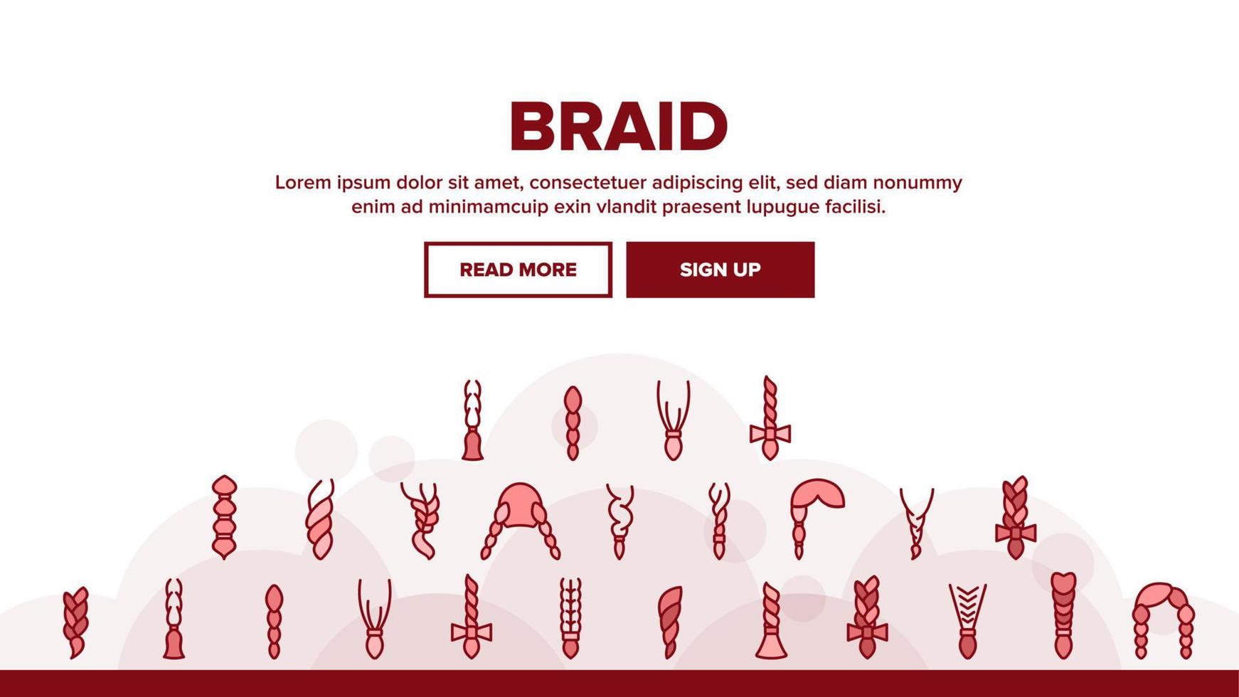 Braid Bread Hairstyles Landing Header Vector