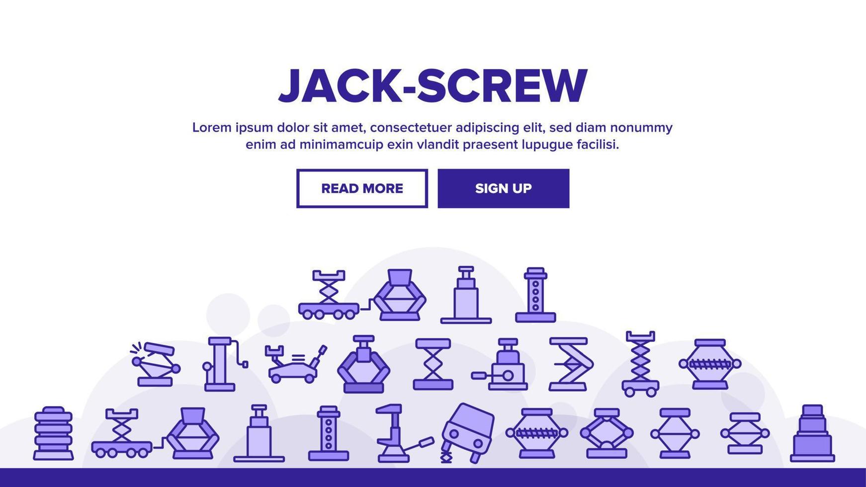 Jack-screw Equipment Landing Header Vector