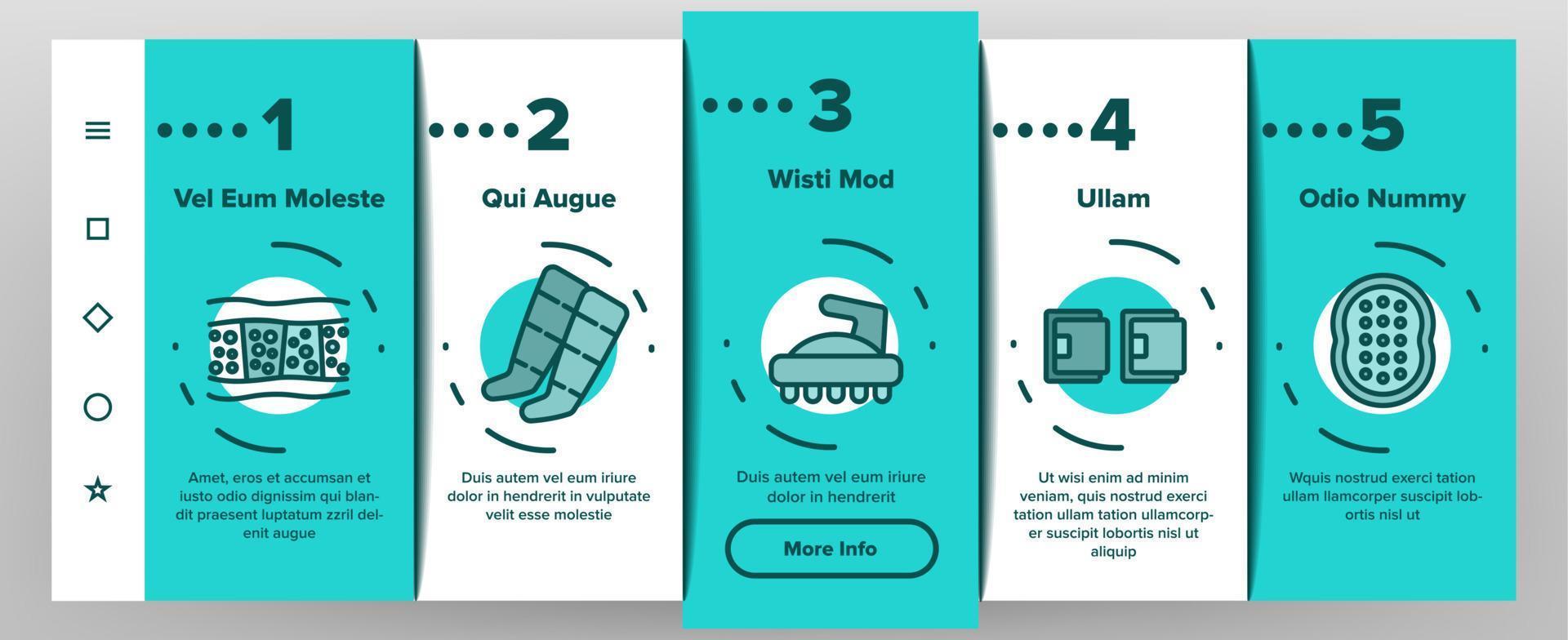 Cellulite Combat Tool Onboarding Icons Set Vector