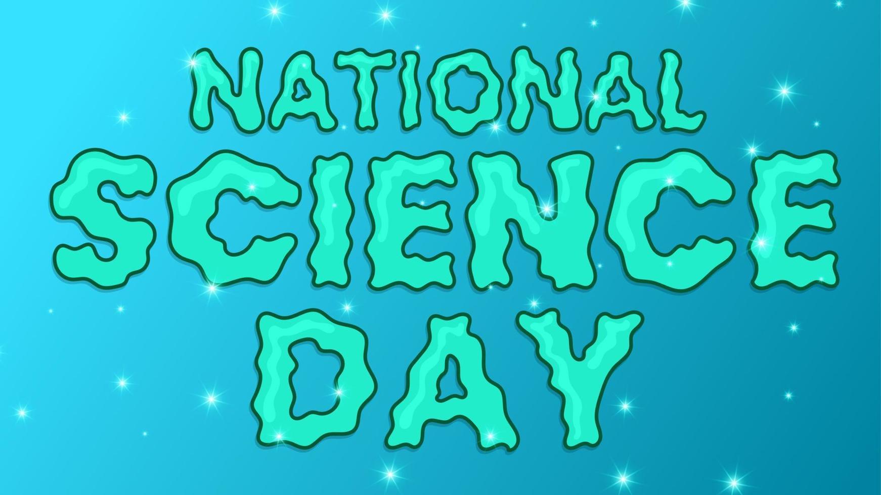 Green turquoise gradient national science day vertical poster banner for science fair template vector