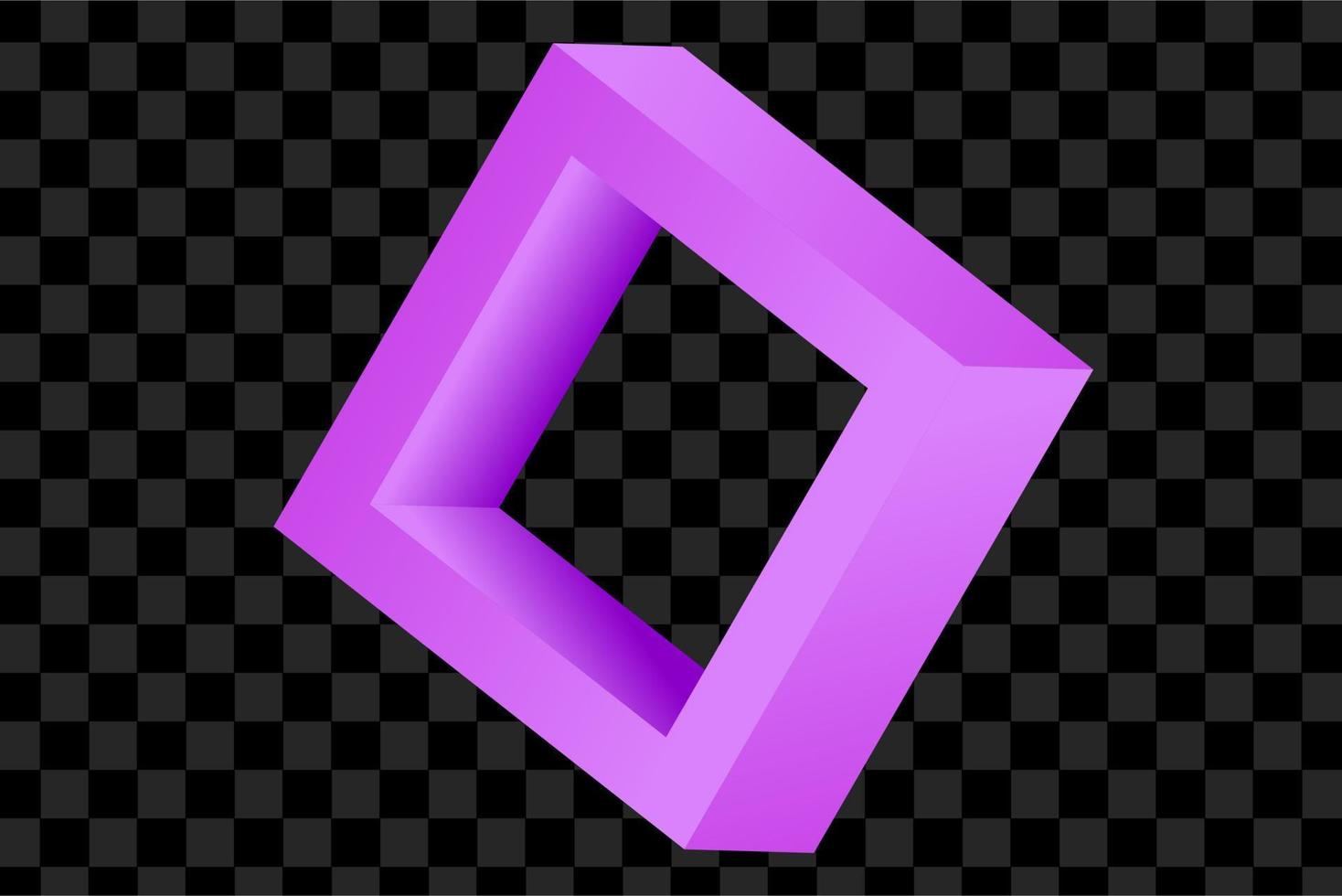 3d futuristic gradient purple geometric shapes. Isolated background. vector