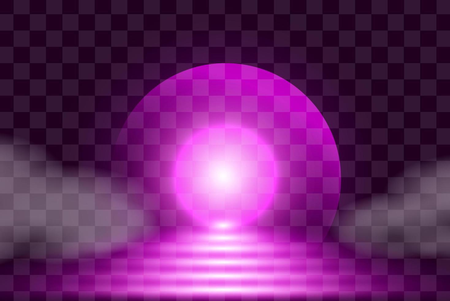 Isolated glow bright sun, purple glowing light burst on a transparent background, violet sun rays, golden light effect, flare of sunshine with rays, vector illustration, eps 10