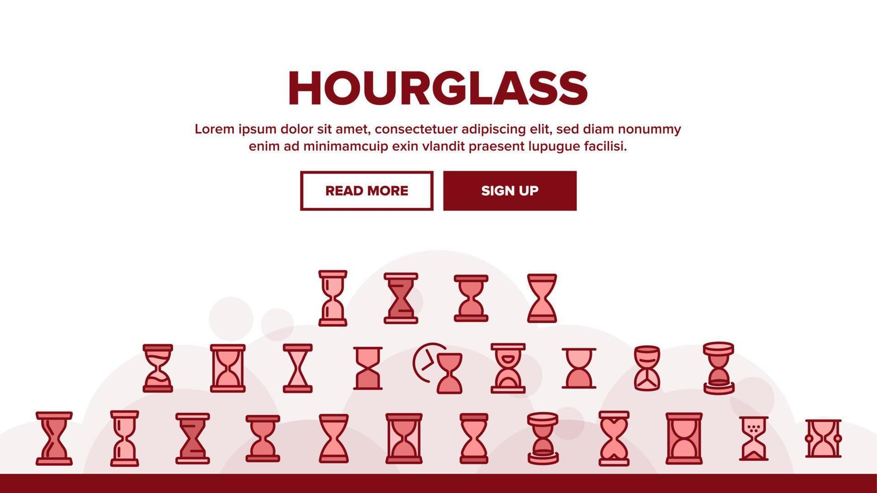 Hourglass Landing Header Vector