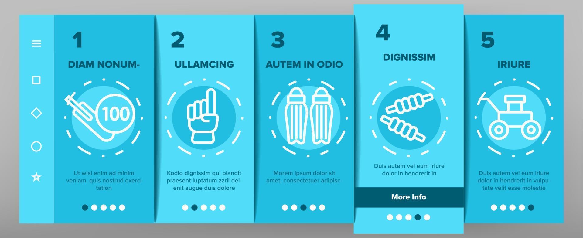 Cricket Onboarding Icons Set Vector