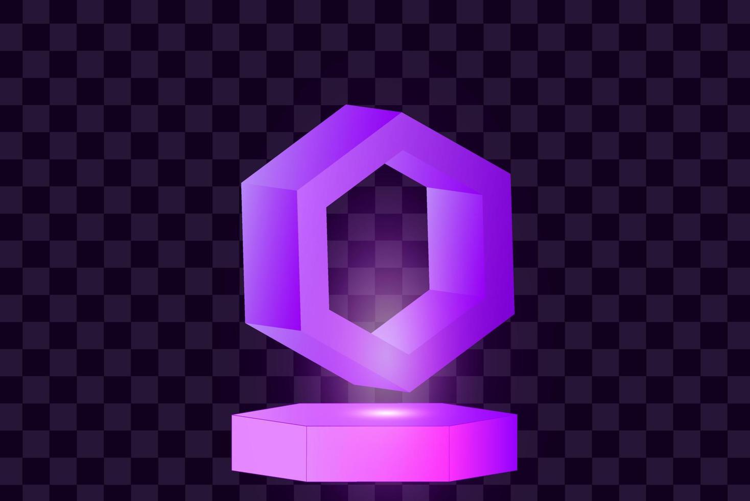 Isolated shape with purple gradient color. Abstract 3d vector