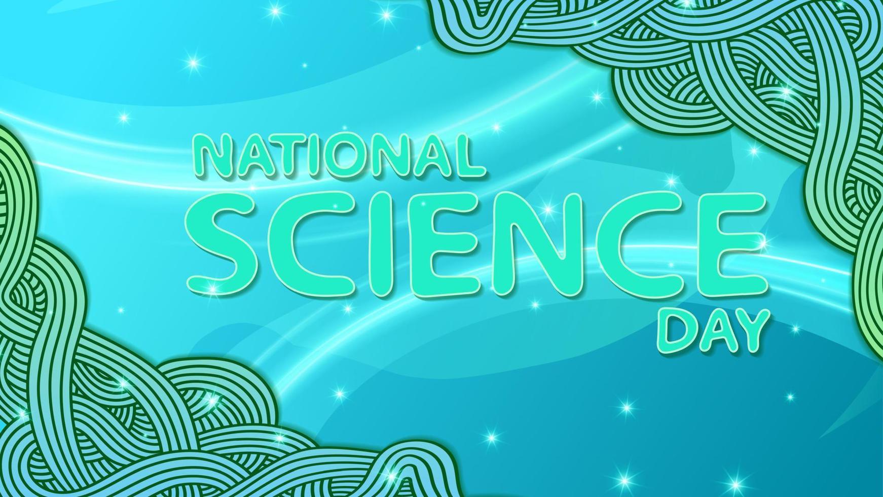 Green turquoise gradient national science day vertical poster banner for science fair template vector