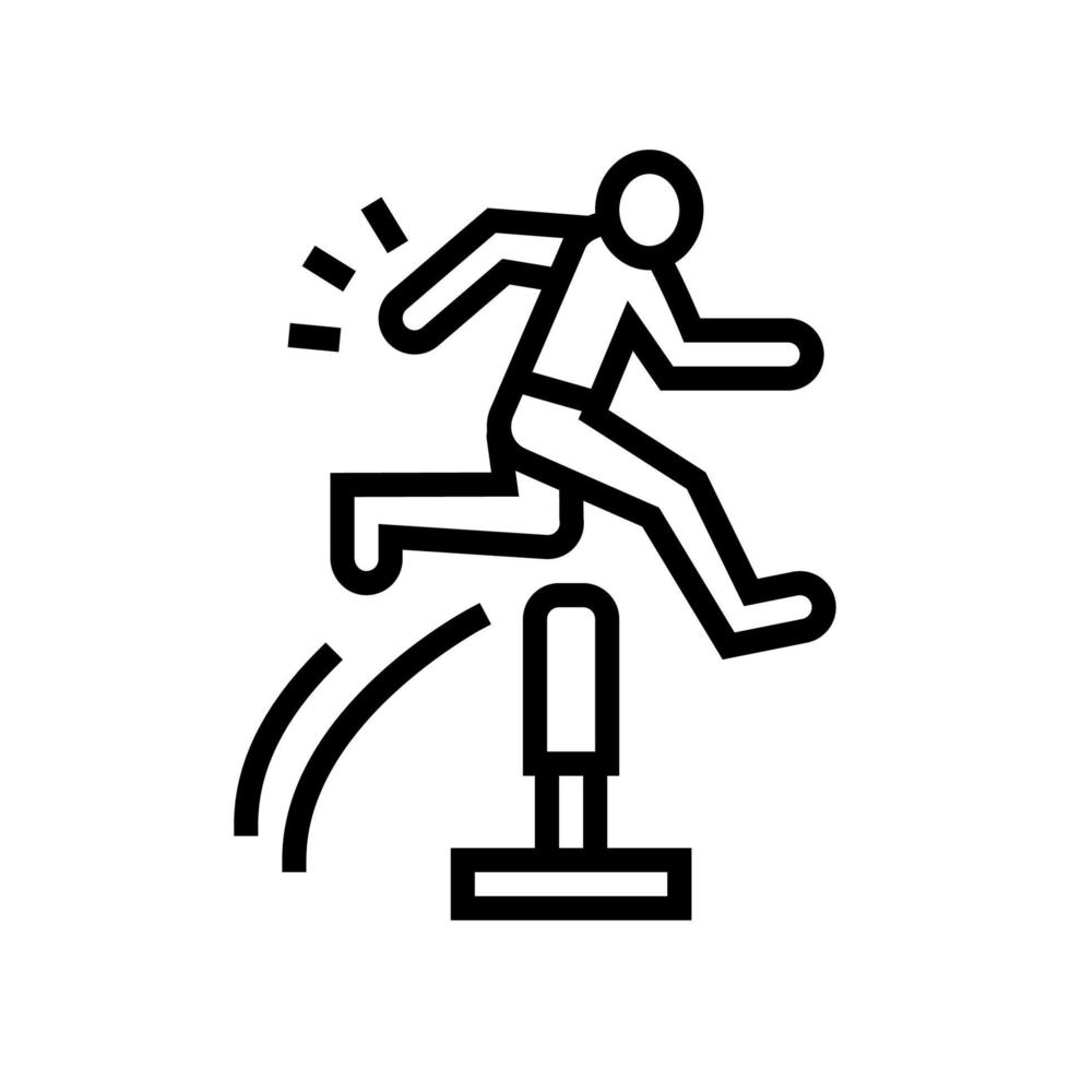 run and jump line icon vector illustration