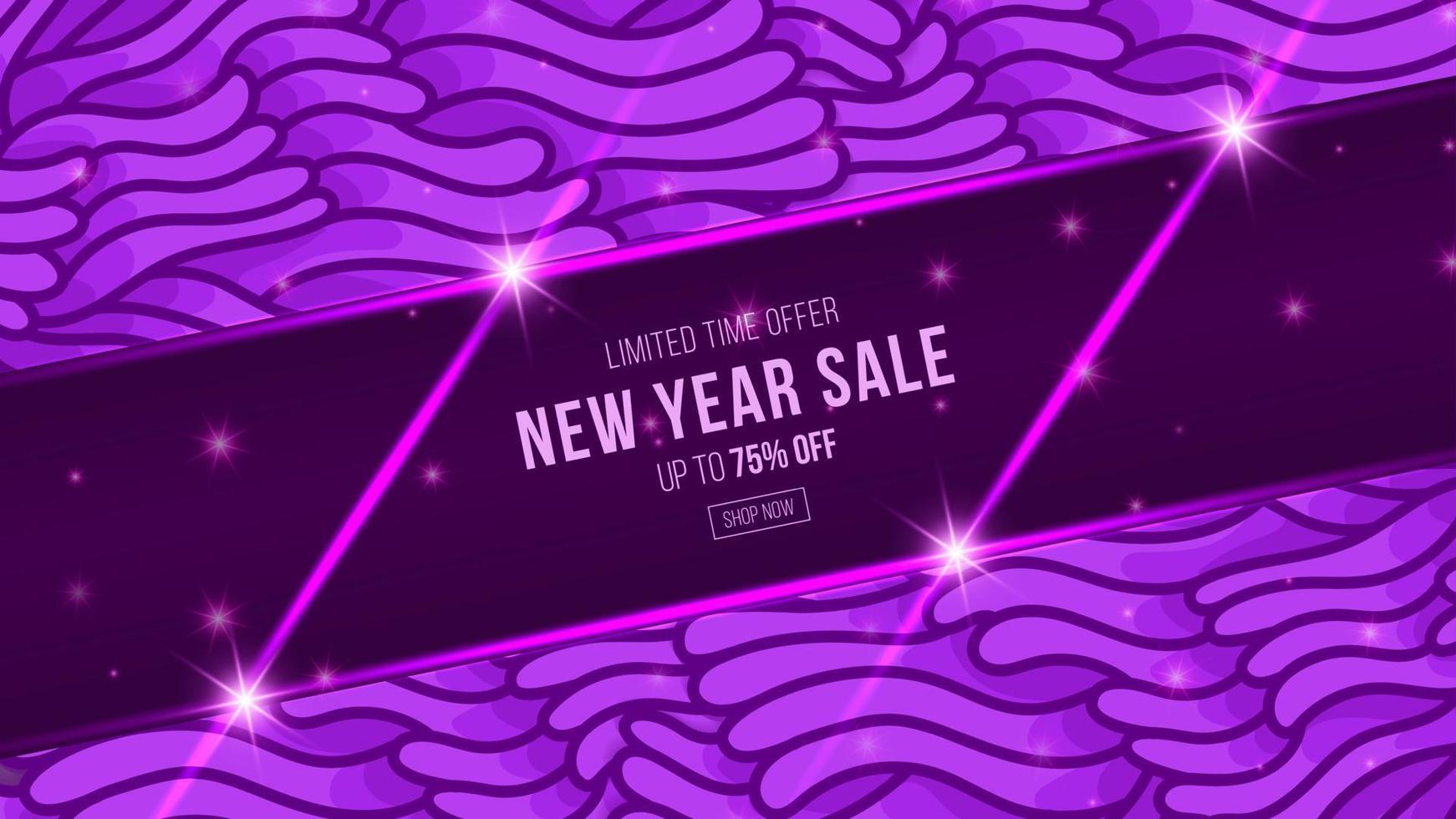 banner de venta de noche púrpura. diseño de plantilla de banner de venta. vector