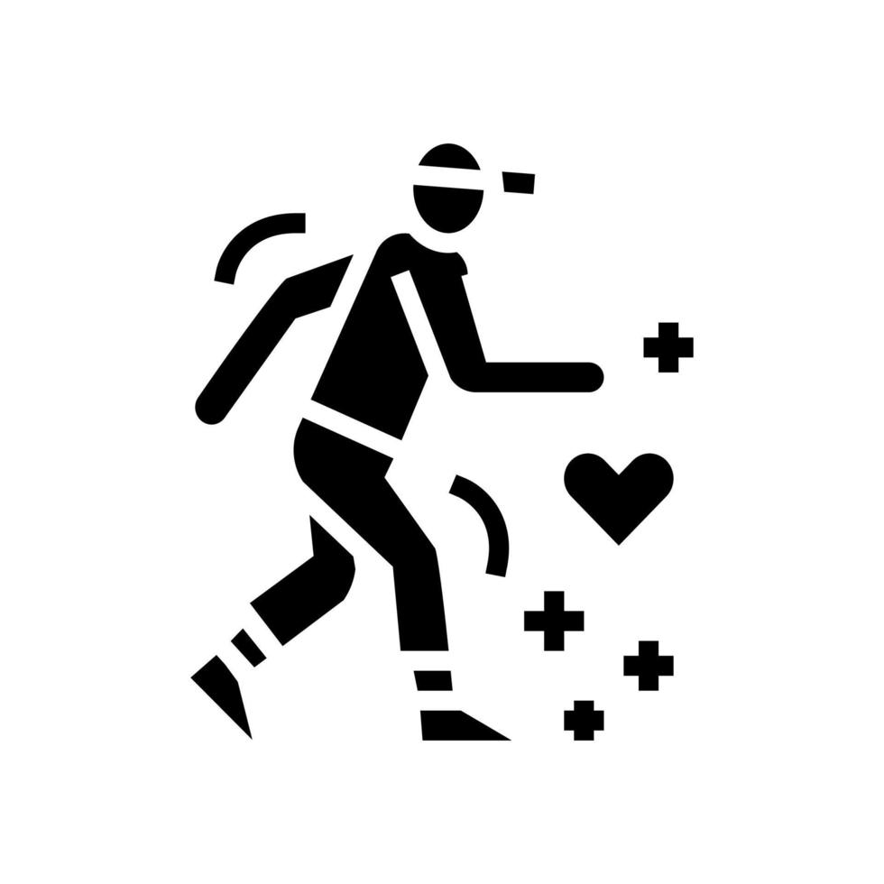 healthy running glyph icon vector illustration sign