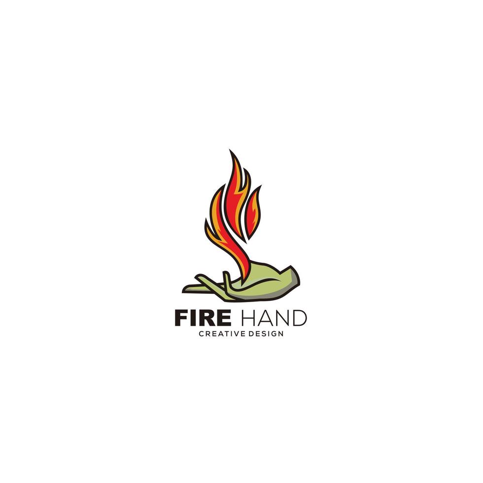 plantilla de logotipo de ilustración de diseño de vector de mano de fuego