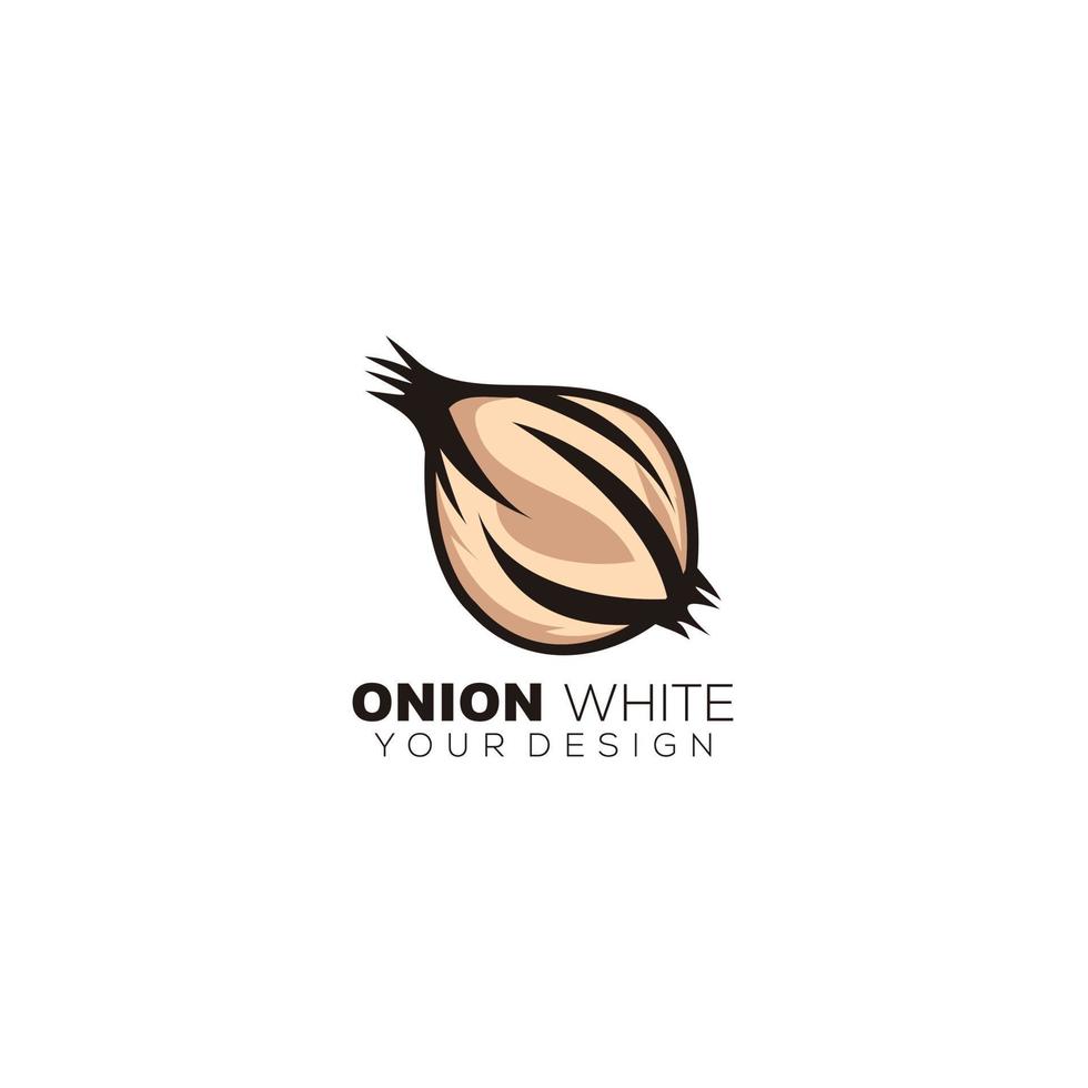 onion white logo mascot design illustration vector