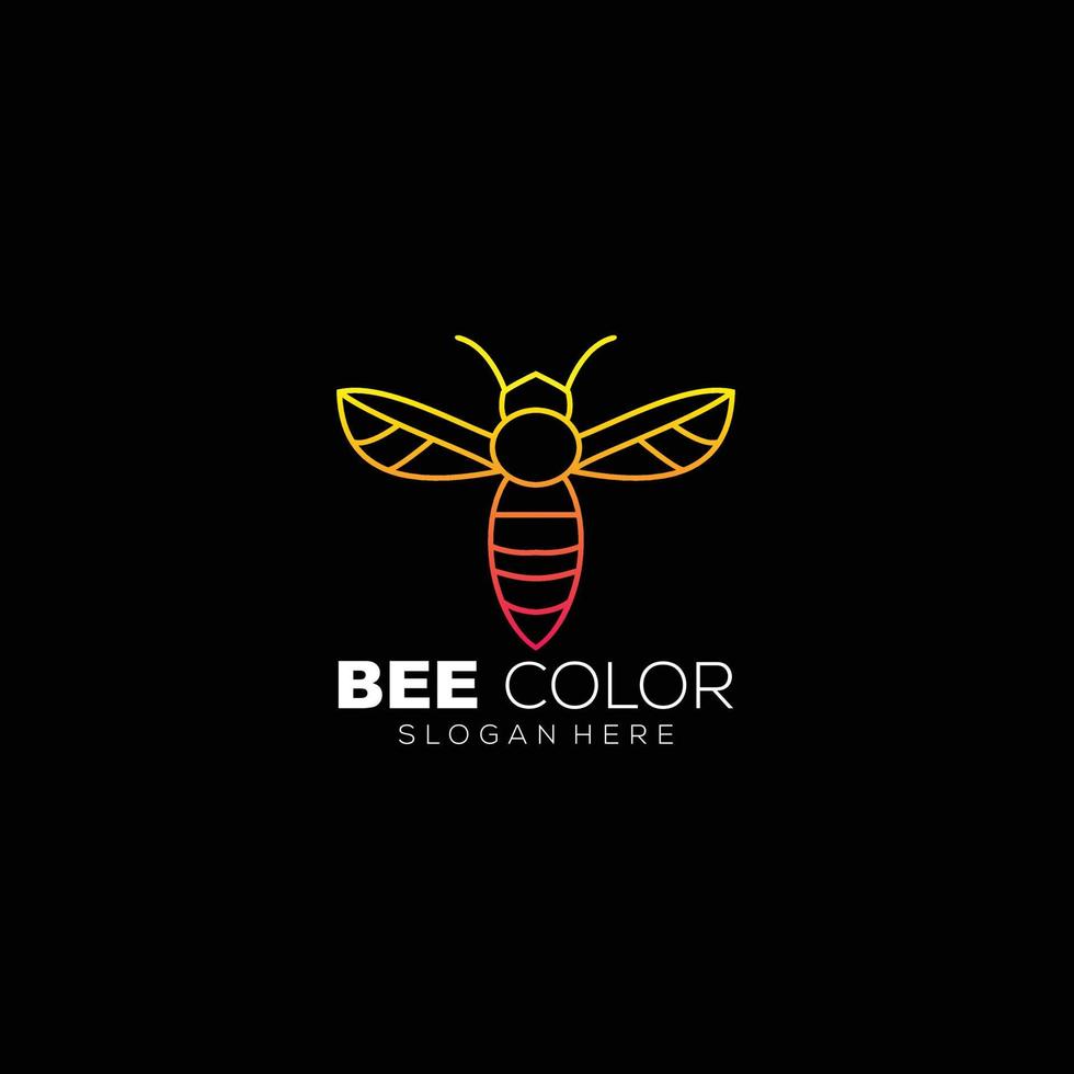 bee line art design illustration logo template icon vector