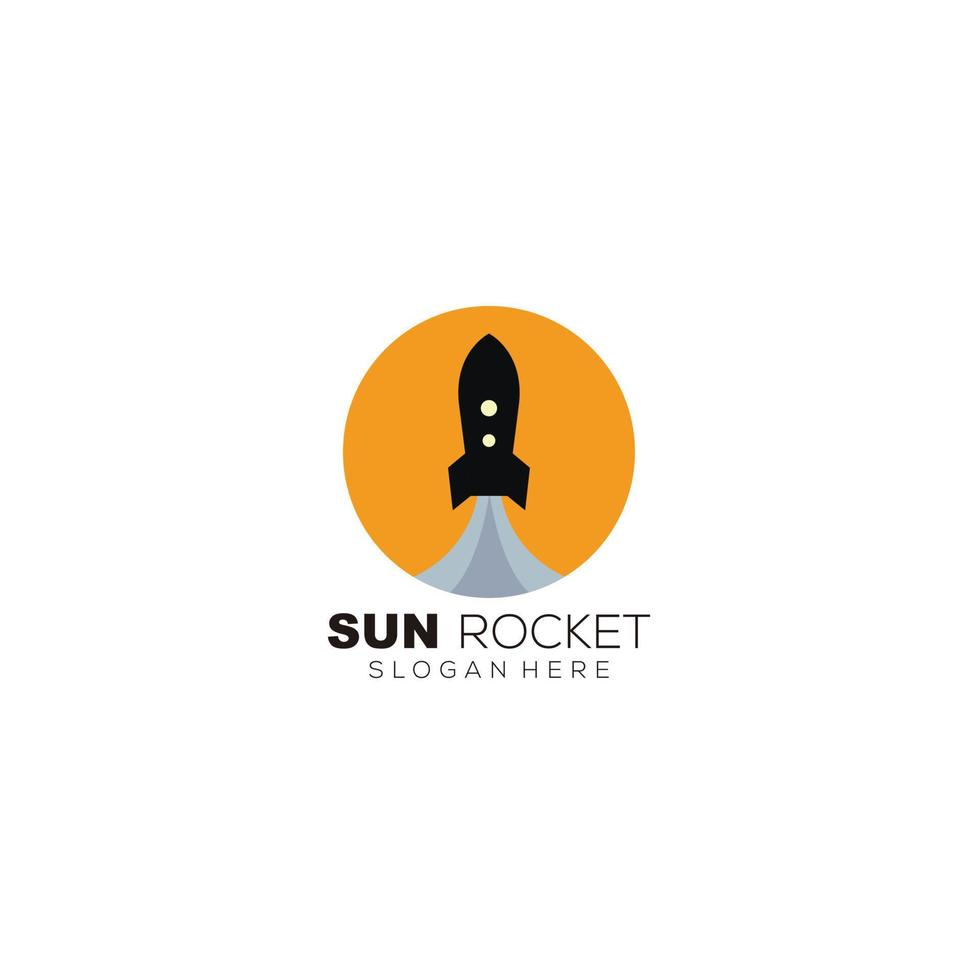 sun rocket design icon logo illustration symbol vector