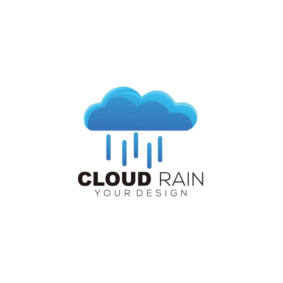 logotipo de plantilla de diseño de lluvia de nubes para empresas vector