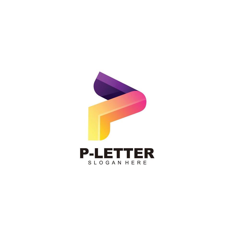letter p design logo illustration design icon vector