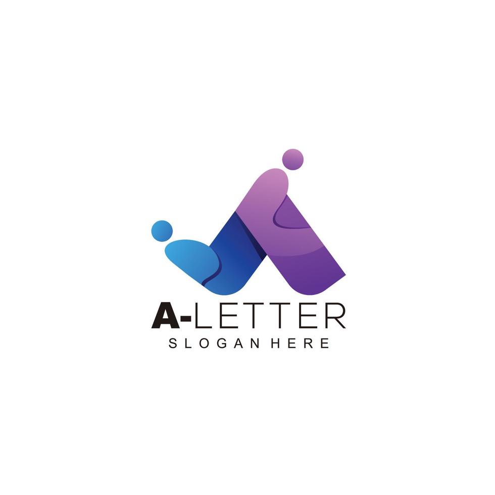 letter a illustration logo design colorful vector