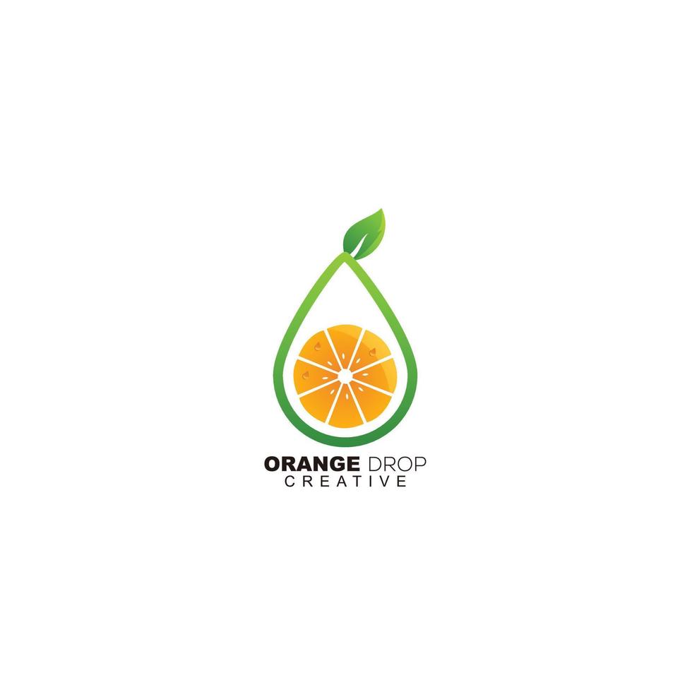 orange drop logo symbol design for business vector