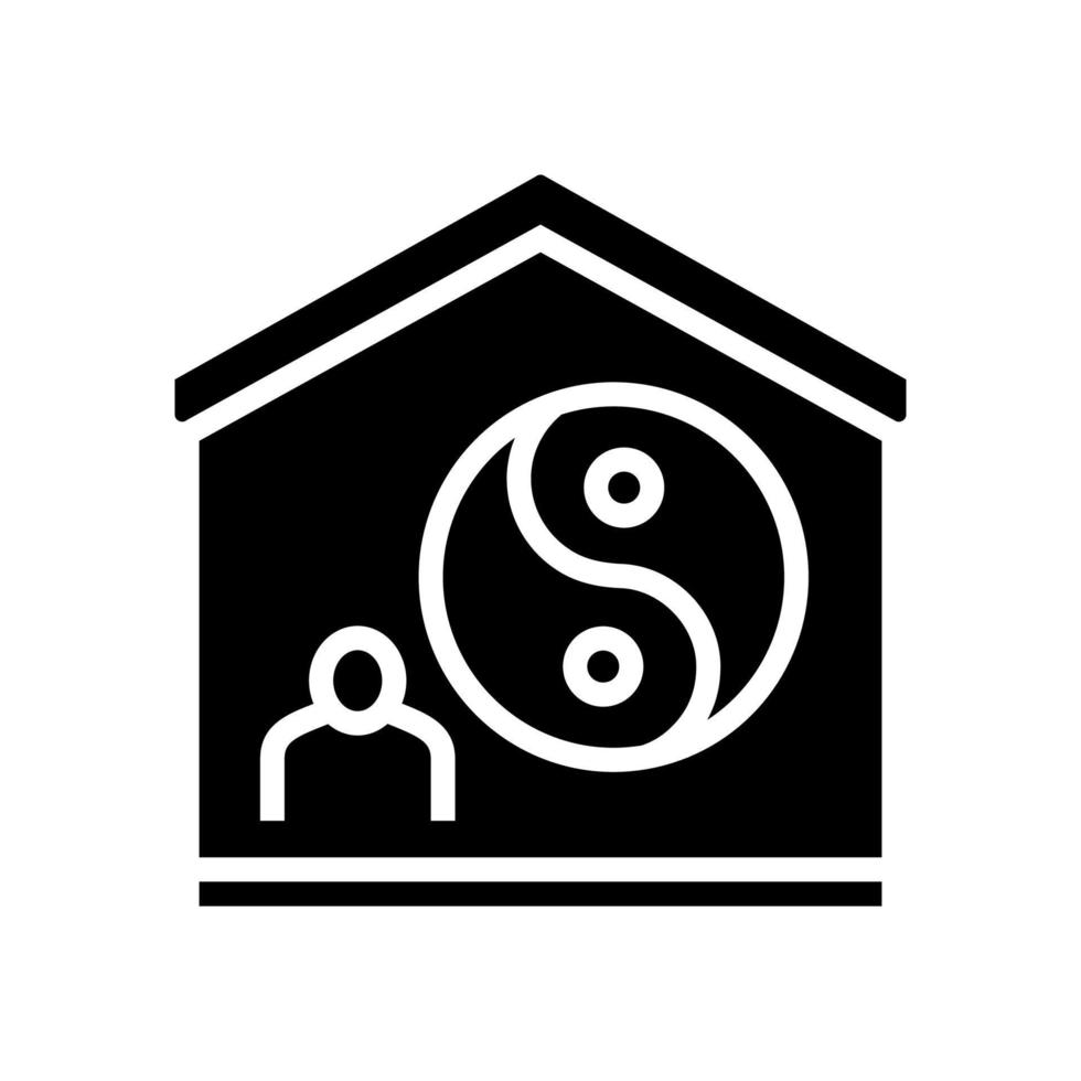 yoga at home glyph icon vector illustration