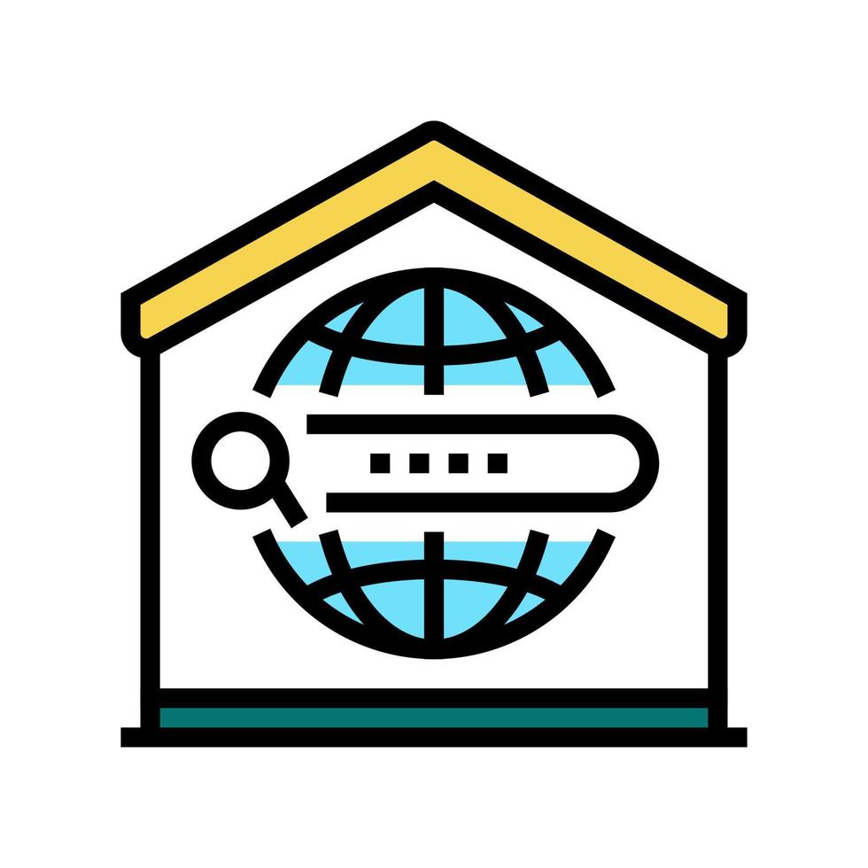 search web site at home color icon vector illustration