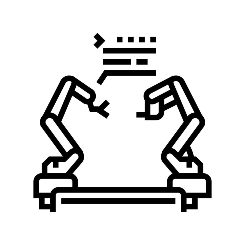 ilustración de vector de icono de línea de robot preprogramado